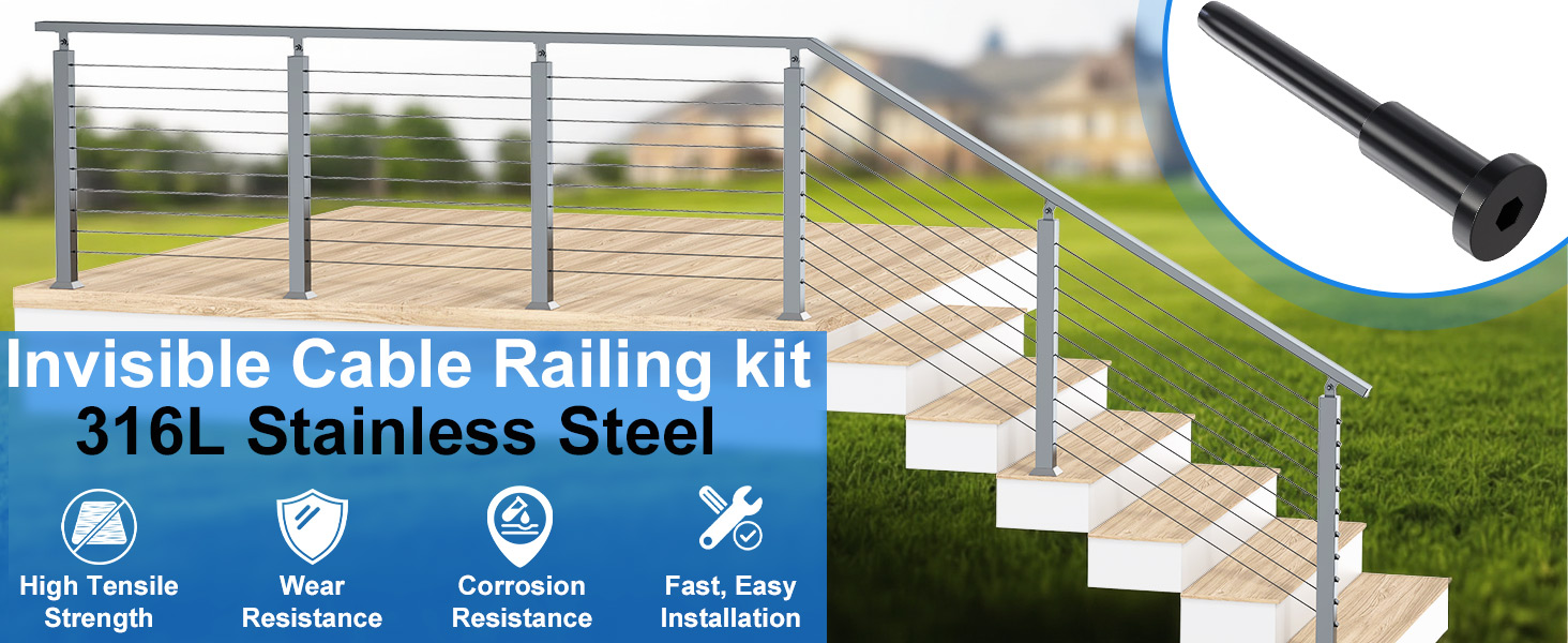 invisible cable railing kit