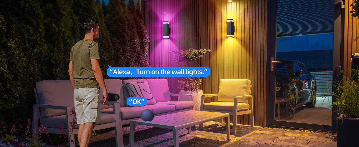 color changing outdoor wall lights