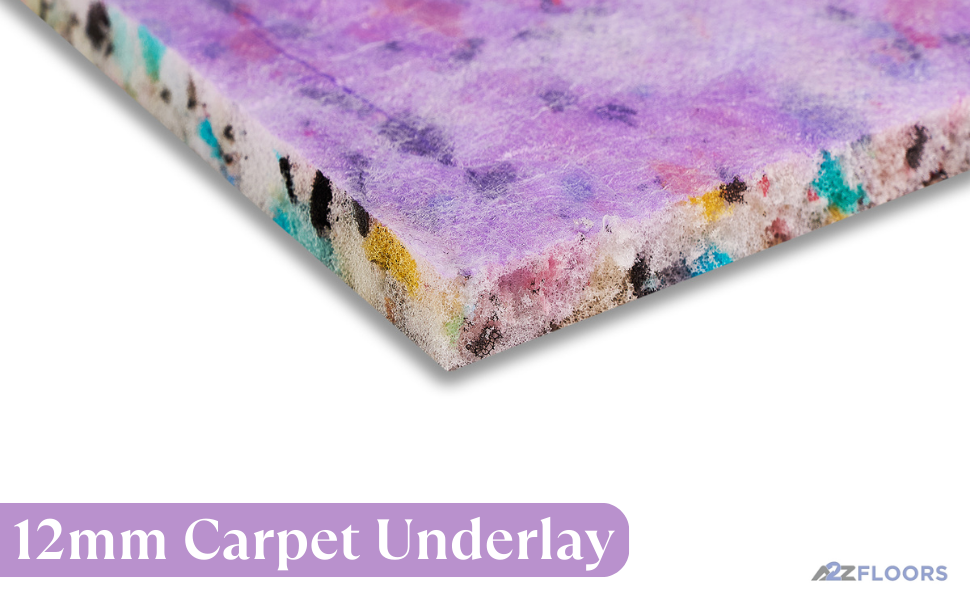 A2Z FLOORS Carpet Underlay 12mm Thick PU Rolls Total Area Mat With Sound Insulation, Eco