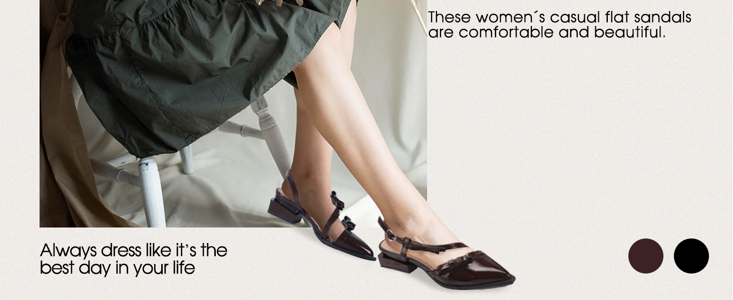 vintage red sandals and black flat sandals