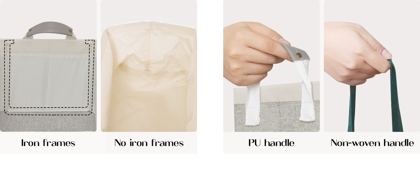 LoforHoney Home Collapsible Storage Bins with Metal Frames