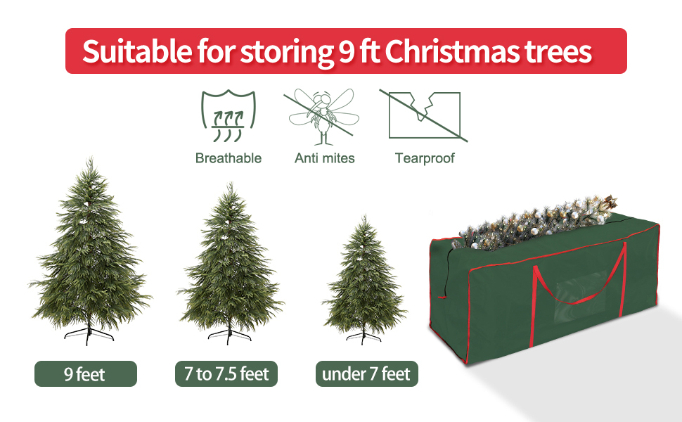 Funny Sunny Christmas Tree Storage Bag Fits Up to 9FT