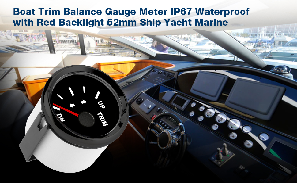 KIMISS Boat Trim Balance Gauge Meter, 52mm Domed Series
