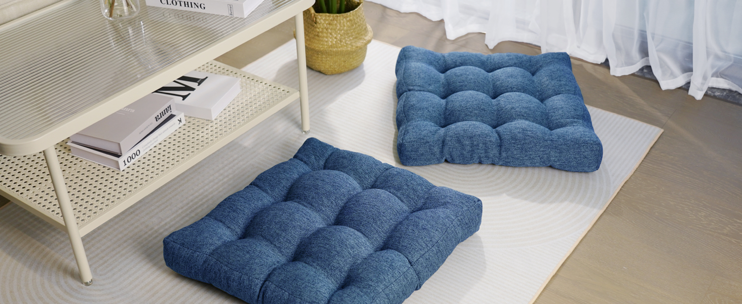 blue floor cushion
