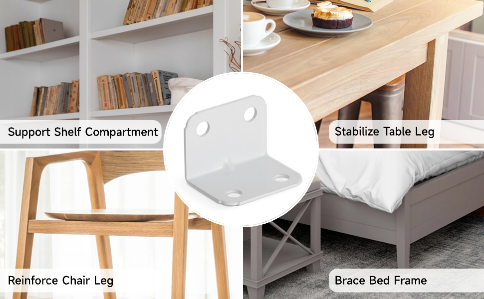 40PCS Angle Brackets with Screws, ColdRolled Steel L