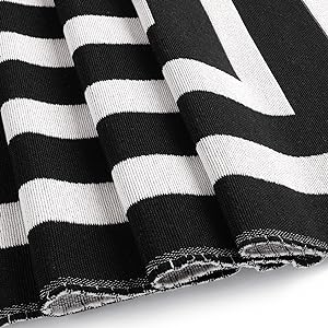 Black and White Striped Area Rug