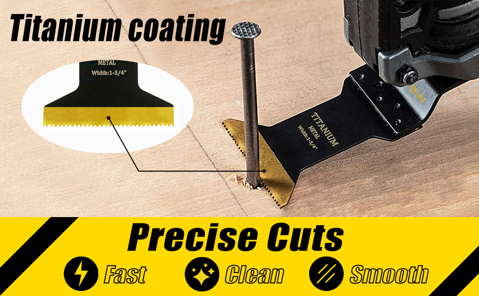 Dtructiew 6 Pack Titanium Oscillating Saw Blades, Oscillating Multitool