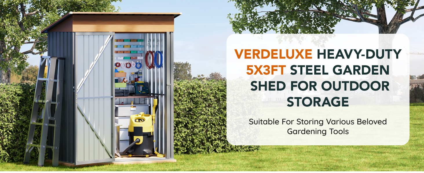 5x3 FT Steel Garden Storage Shed