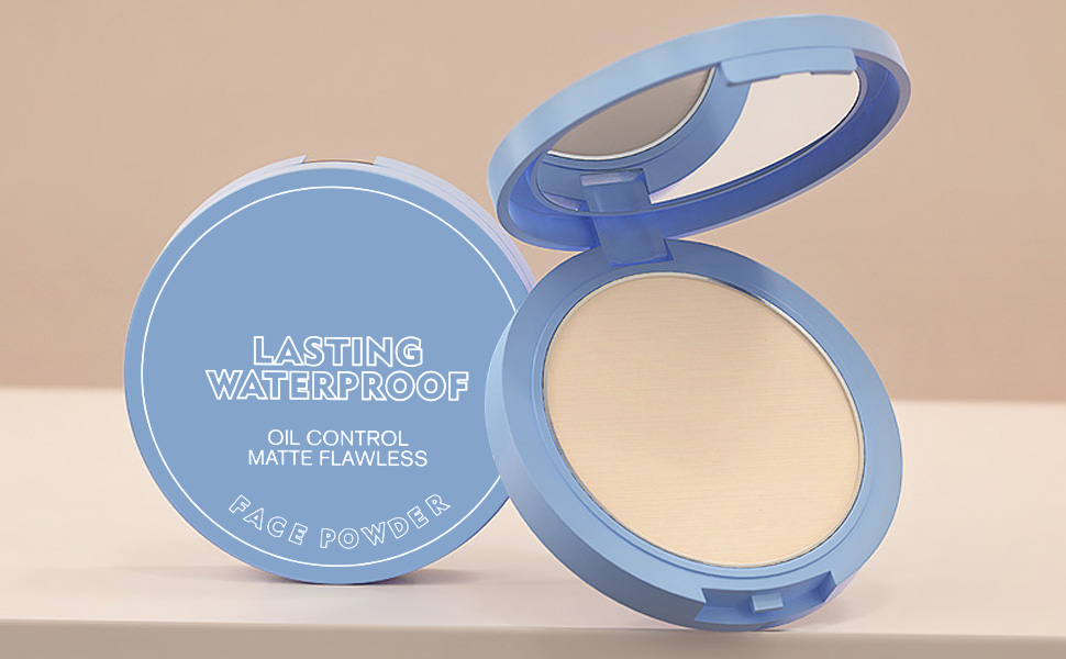 Kaely Pressed Face Powder Compact, Oil Control Flawless Makeup Setting Powder