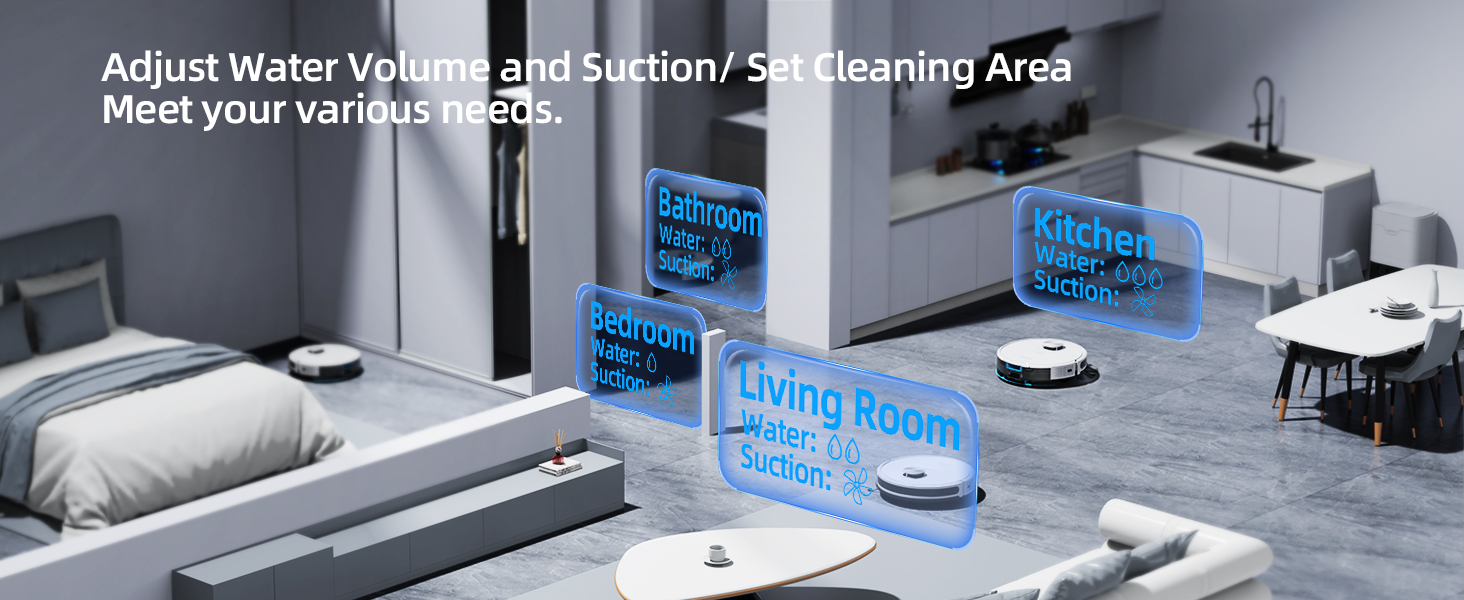 HONITURE Robot Vacuum and Mop with Auto Empty Station, 3500Pa Suction