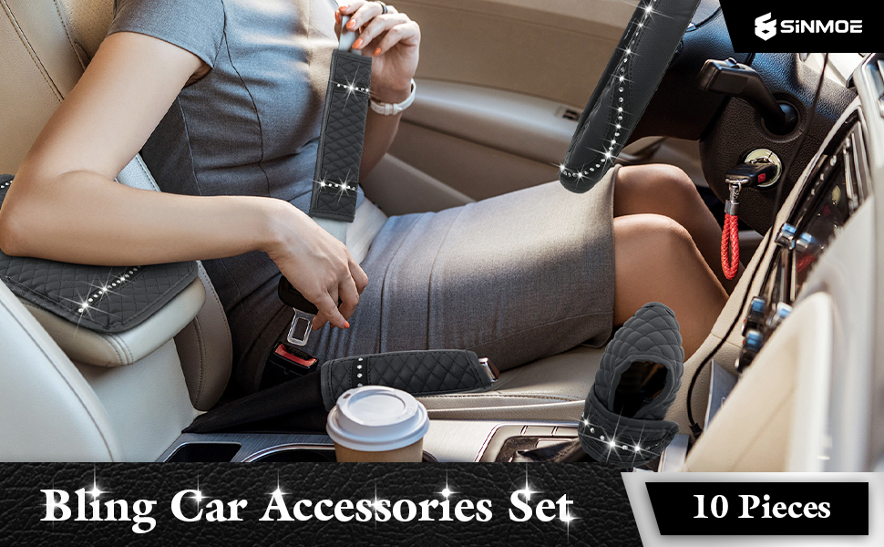 Amazon.com: Sinmoe 10 Pcs Bling Car Accessories Set for