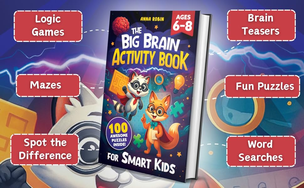 Fun Maze, Puzzle and Brain Teasers workbook for kids 6-8