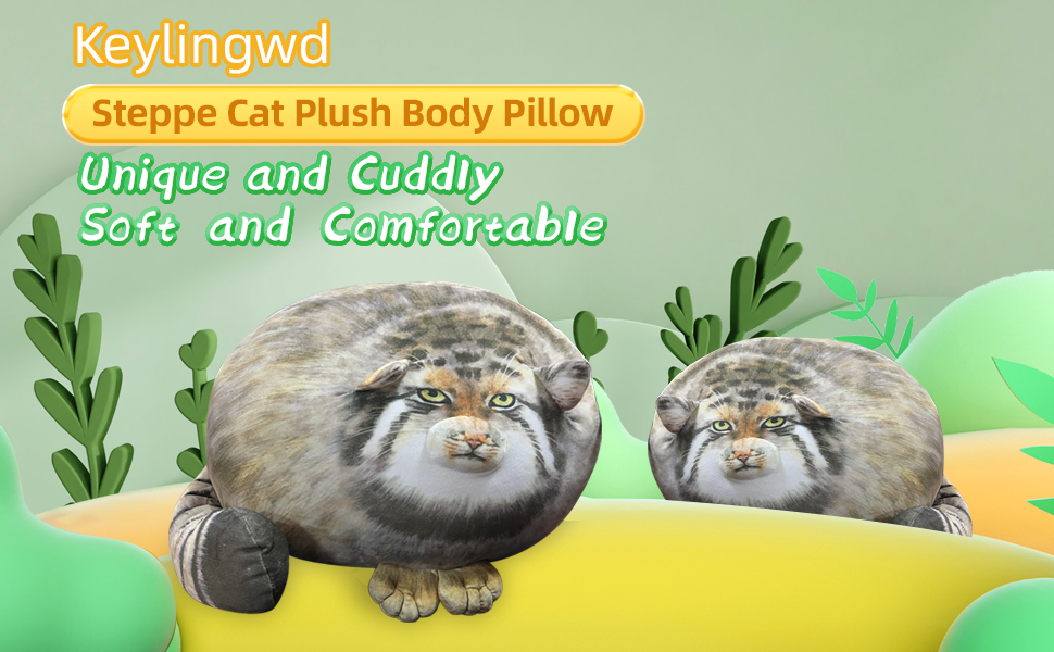 Keylingwd Cat Plush Pillow 18inch Cute Steppe Cat Stuffed