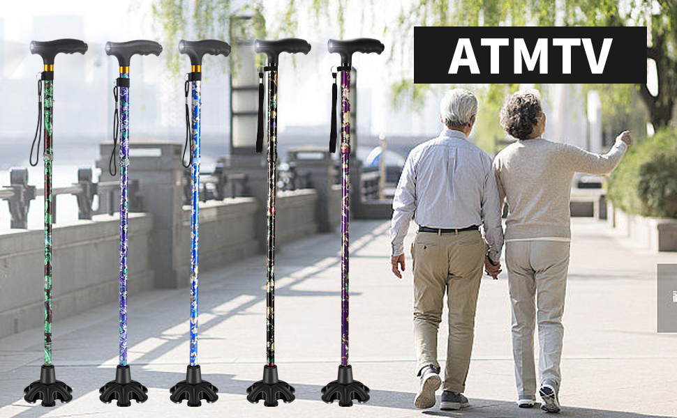 Walking Cane ATMTV Walking Cane for Women, 5Level Height
