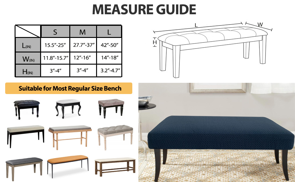 Bench Cover measurement Blue
