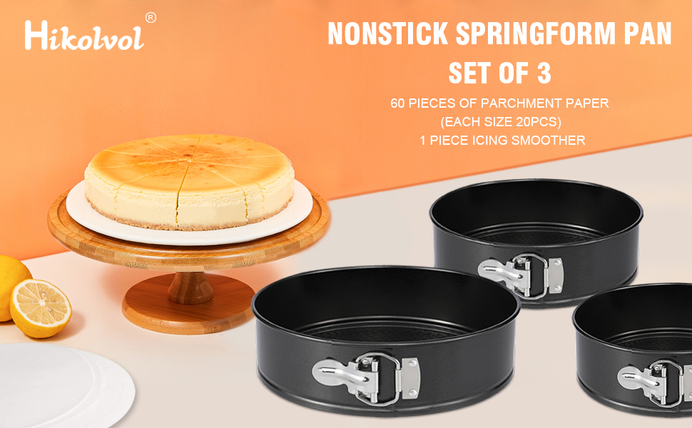 Springform Pan Set, Nonstick 3pcs (7 9 11 Inch) Springform