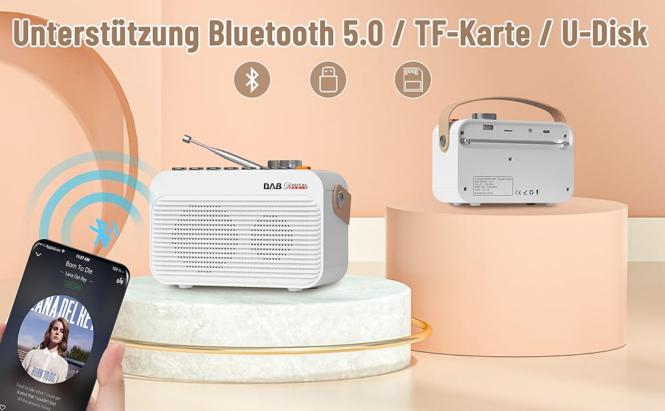 DAB/DAB+ & UKW Digitalradio, Netz und Akku Radio, Tragbares