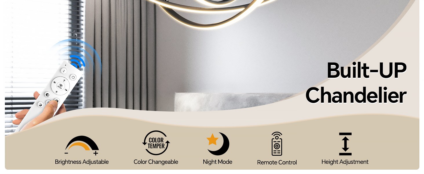 JYUWRIVG Led Modern Pendant Light with Remote Control