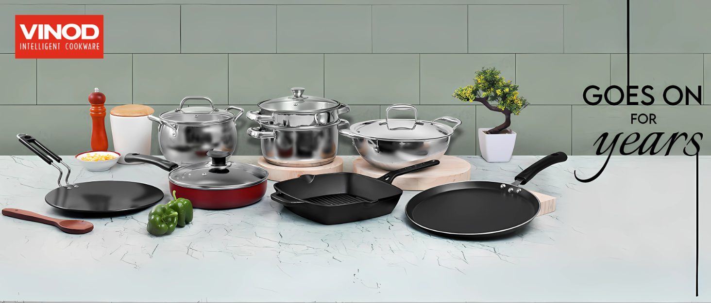 vinod stainless steel pressure cooker frypan wok kadai