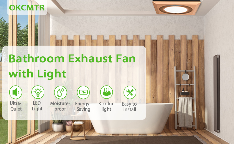 bathroom exhaust fan with led light