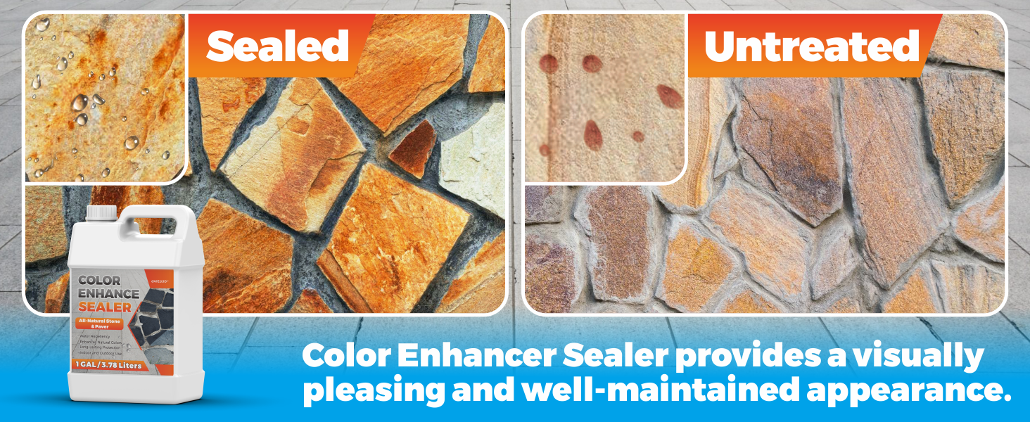 128 oz High Gloss Wet Look Stone Sealer, Stone Color Enhancer Sealer