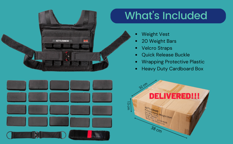 KETTLEBAND Adjustable Weight Vest Loads Range 045lbs Fitness Weight