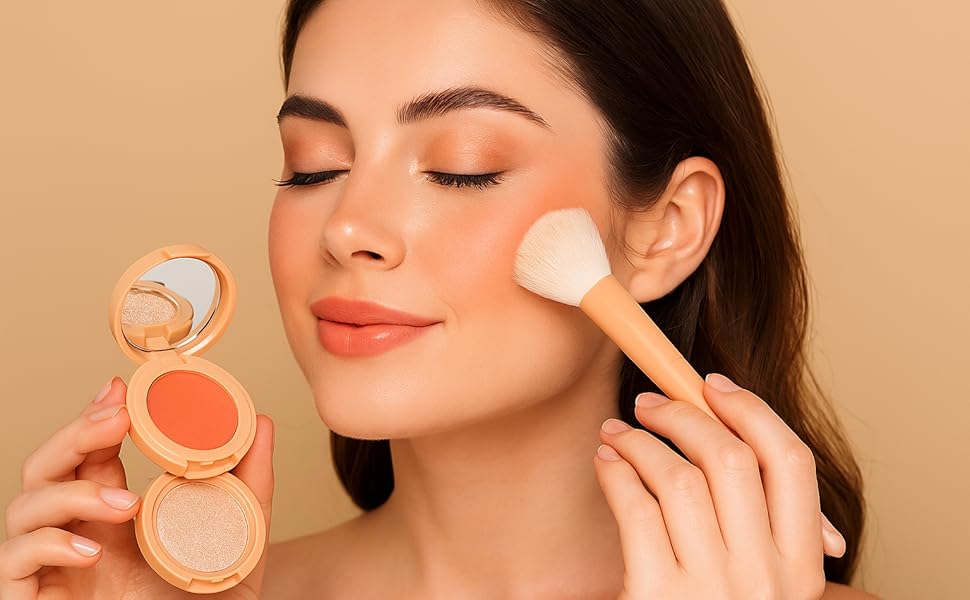 3 in 1 makeup blusher &amp; highlighter