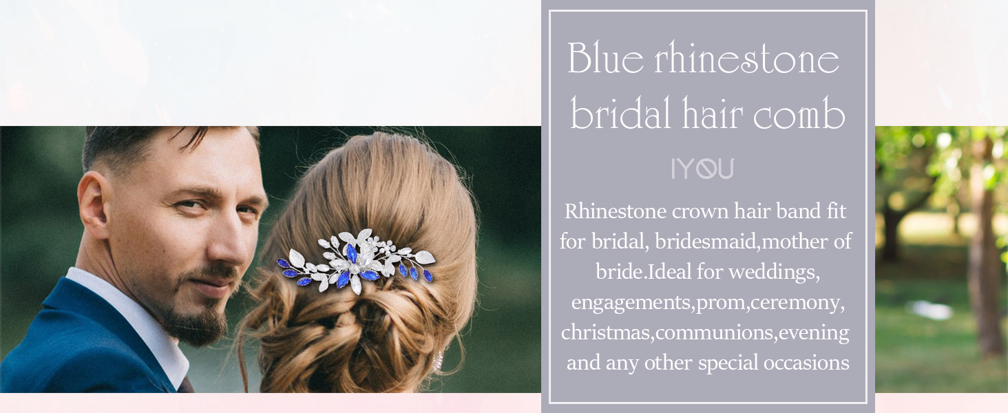 Blue Wedding Side Combs