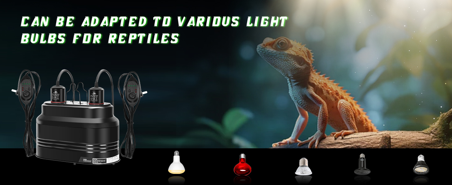 reptile dome light fixture with Dimming thermostat dual dome lamp Deep Dome Lampshade heat lamps