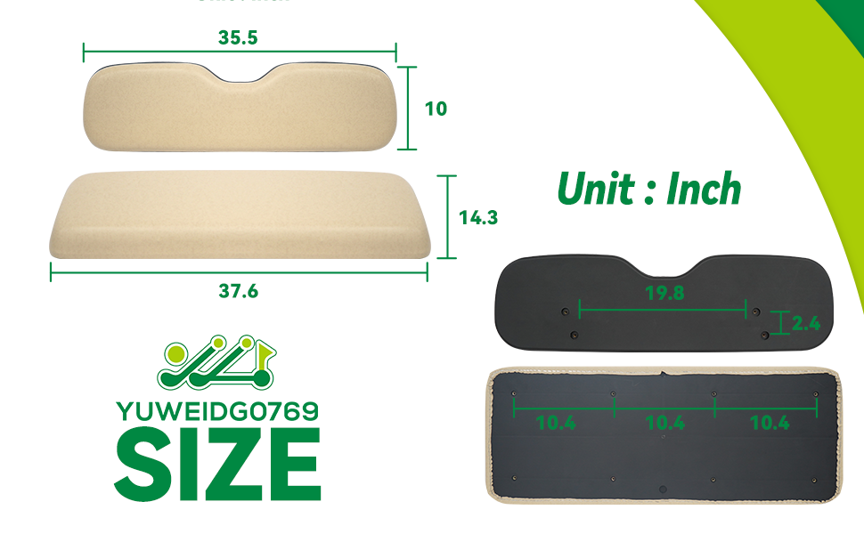 YUWEIDG0769 Universal Rear Replacement Cushion for Golf