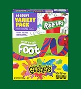 Fruit Roll-Ups, Fruit by the Foot, Gushers, Flavored Snacks Variety Pack, Gluten Free, 16 Ct, 10....