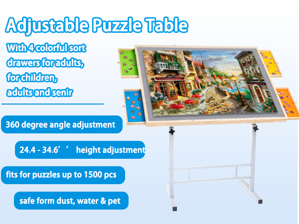 adjustable puzzle table