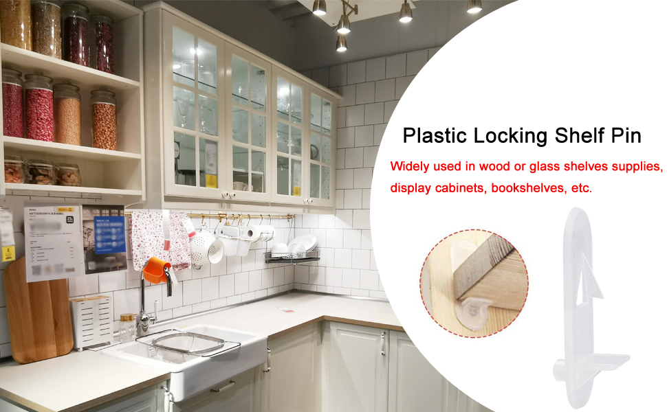 uxcell Plastic Shelf Support Pegs 20pcs 7mm Locking Shelf