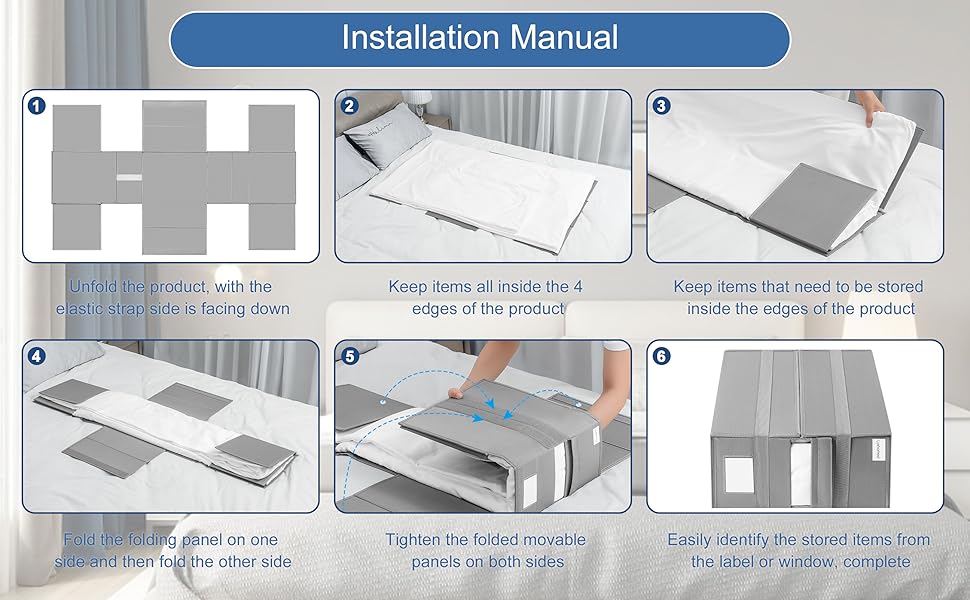 Sheet Organisers and Storage Containers, 2 Pack Bed Sheet Organiser