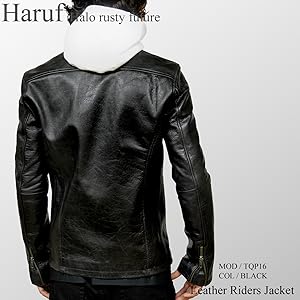 【極美品】Lサイズ ハルフ レザー シングル ライダース ブラック 本革 山羊革 Haruf】ハルフブランドの本革ラムレザーシングルライダース
