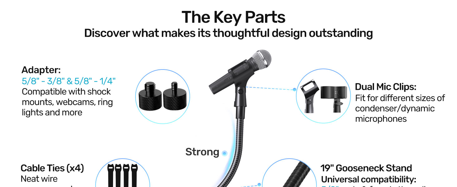 flexible desk mic stand