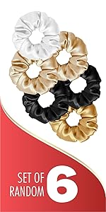 set of satin silk scrunchies