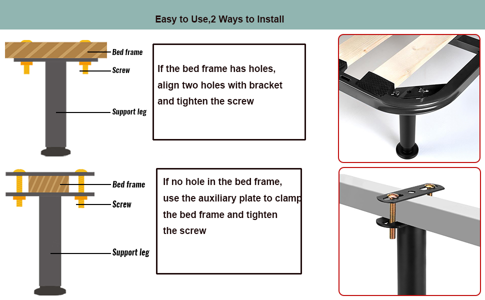Farady Adjustable Bed Legs 713 inches Heavy Duty Metal Bed