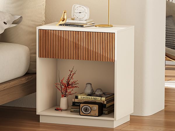 Amazon.com: Fluted Nightstands Set of 2, Modern Bedside
