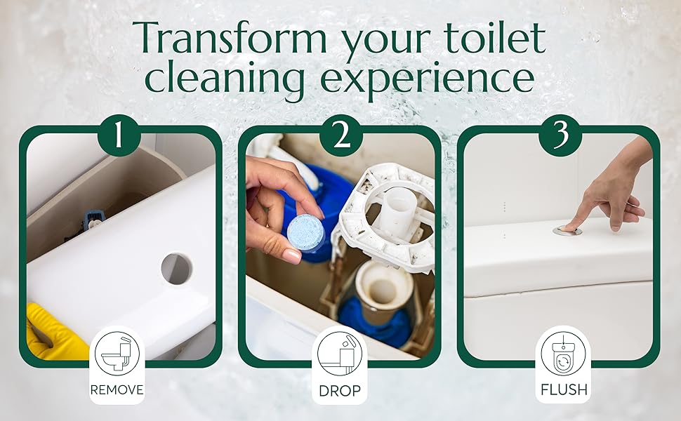 CLEANOMIC Toilet Tank Cleaner Tablets (4 Pack) Toilet