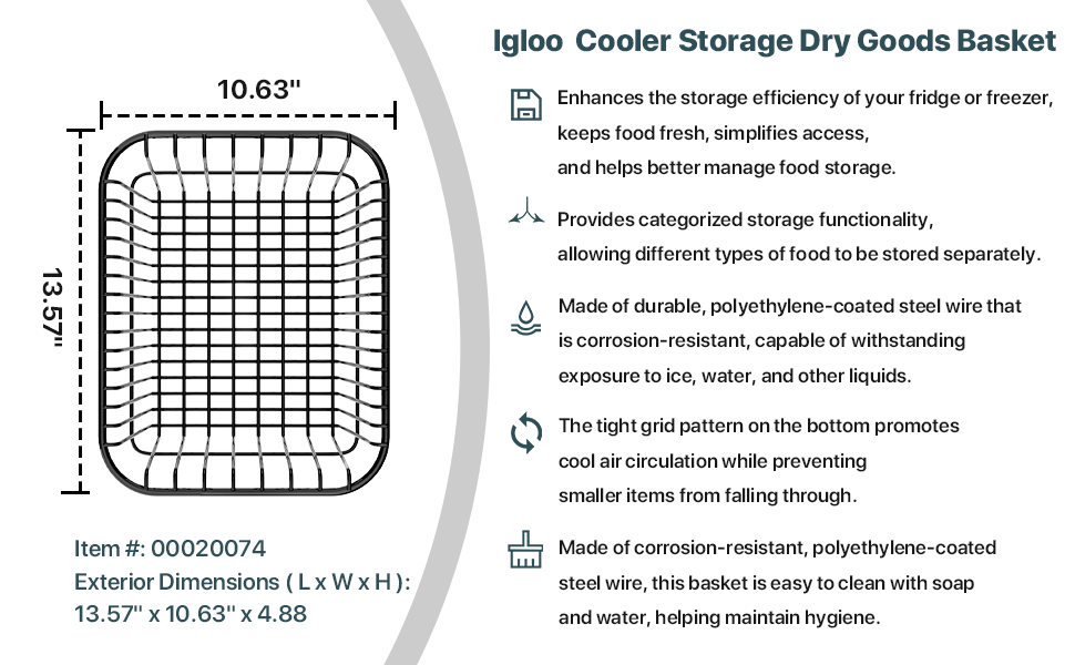 Coolers Replacement Wire Basket for Igloo 70/72/94 Qt