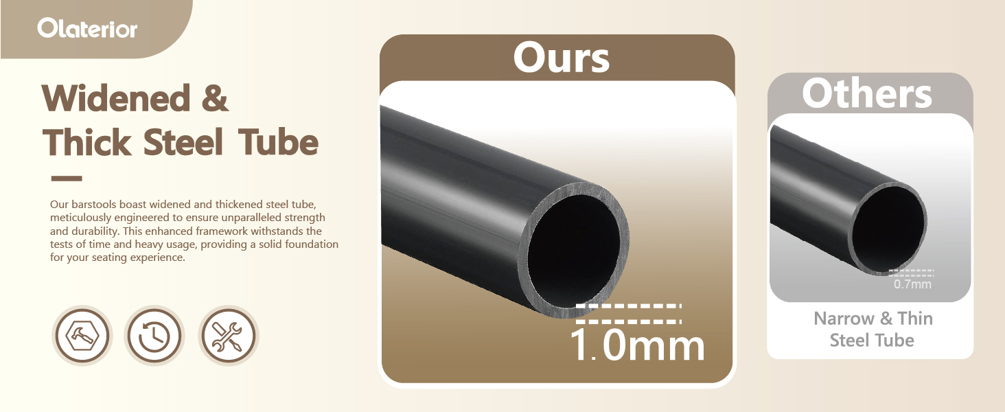 Olaterior Bar Stools Set of 4, Modern PU Leather Round Bar