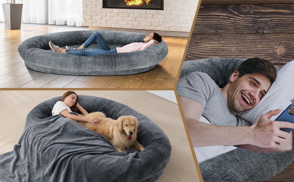 Fragess Large Bean Bag Bed for Humans BeanBag Dog Bed HumanSized Large