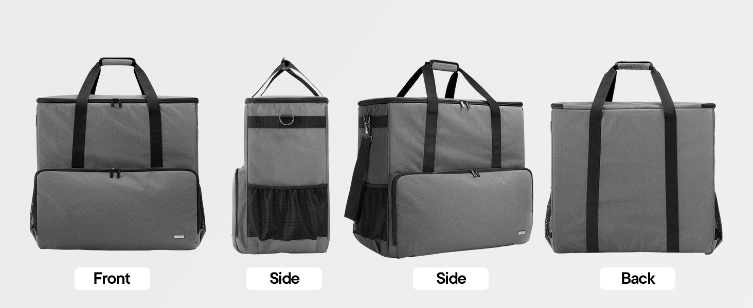 CURMIO Desktop Computer Travel Bag, Carrying Case for Computer Tower PC Chassis, Keyboard, Cable