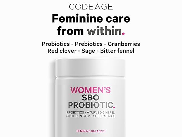 codeage sbo women probiotic capsules, probiotic pills for women, women's feminine probiotic vegan
