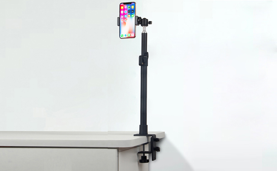 Desk Camera Mount Stand, Ring Light Desk Mount, Tabletop C Clamp Mount Stand