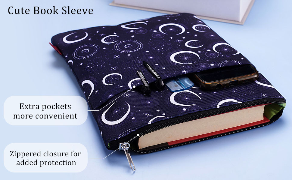 Book Sleeve Moon and Star Book Protector, Book Covers for Paperbacks