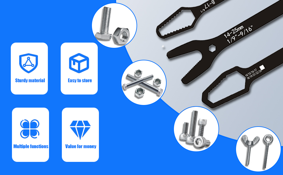 Fokecci Adjustable Wrench Universal Universal Wrench Tools, Torx