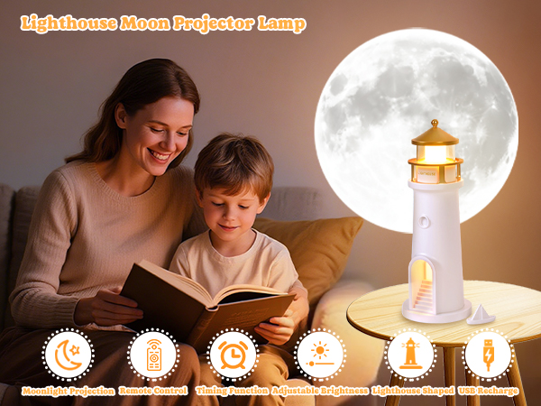 「Light Mellow Moonlight」 Moon Lamp Projector Night Lights with Remote Control