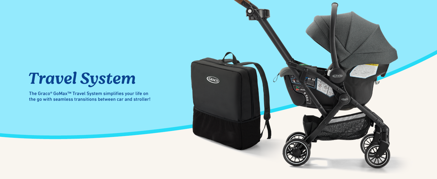 Graco GoMax Travel System asiento de coche infantil simple transición sin costuras diseño compacto fácil ligero
